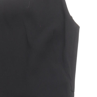 Zara Womens Black Polyester Slip Dress Size M Square Neck Pullover