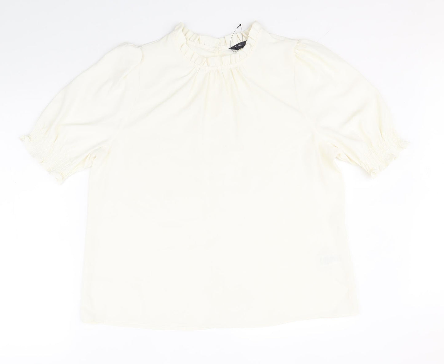 Womens UK Size 16 Marks and Spencer Ivory Basic Blouse