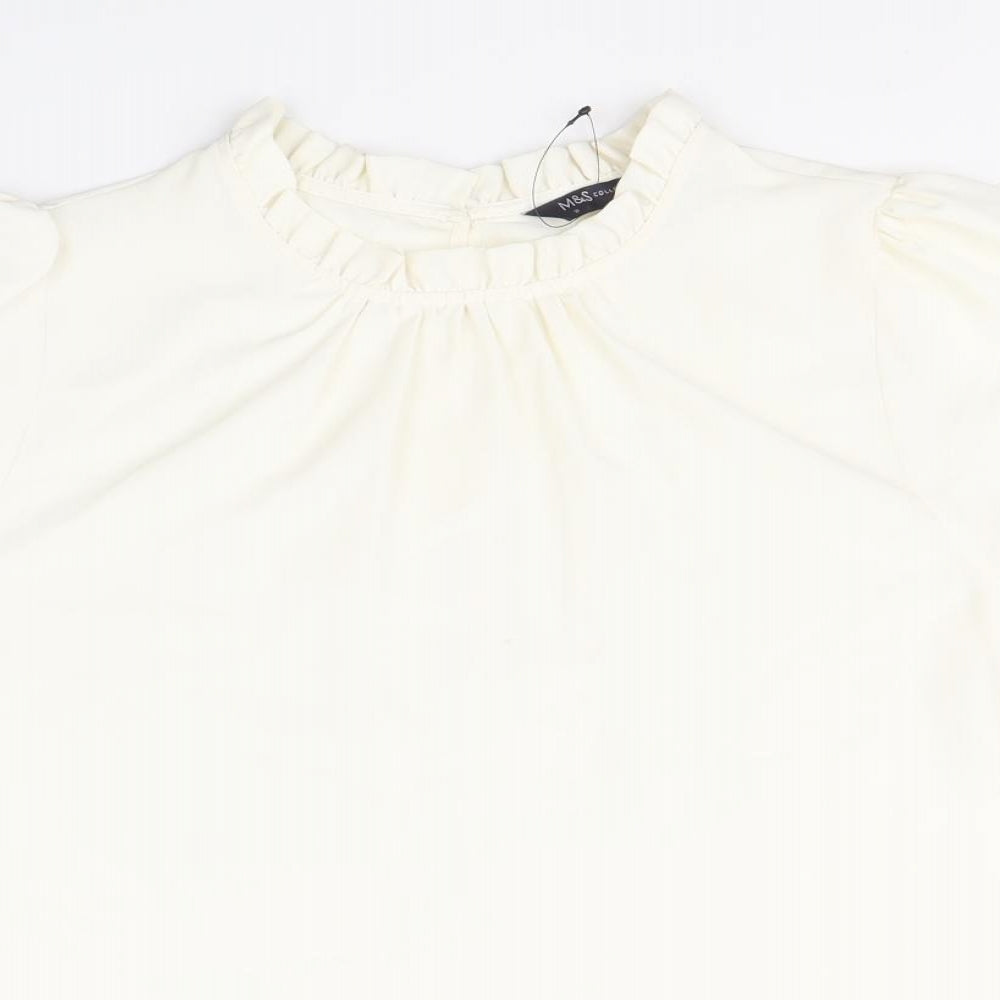 Womens UK Size 16 Marks and Spencer Ivory Basic Blouse