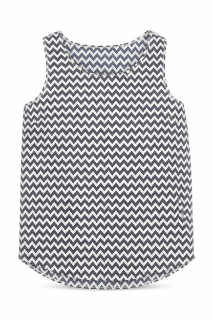 TU Womens Blue Geometric Polyester Basic Blouse Size 10 Scoop Neck