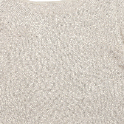 Gelco Womens Gold Boat Neck Acrylic Pullover Jumper Size 10