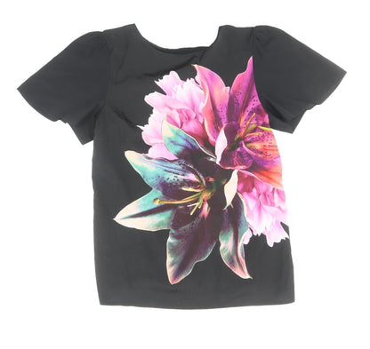 Womens UK Size S Oasis Black Basic T-Shirt