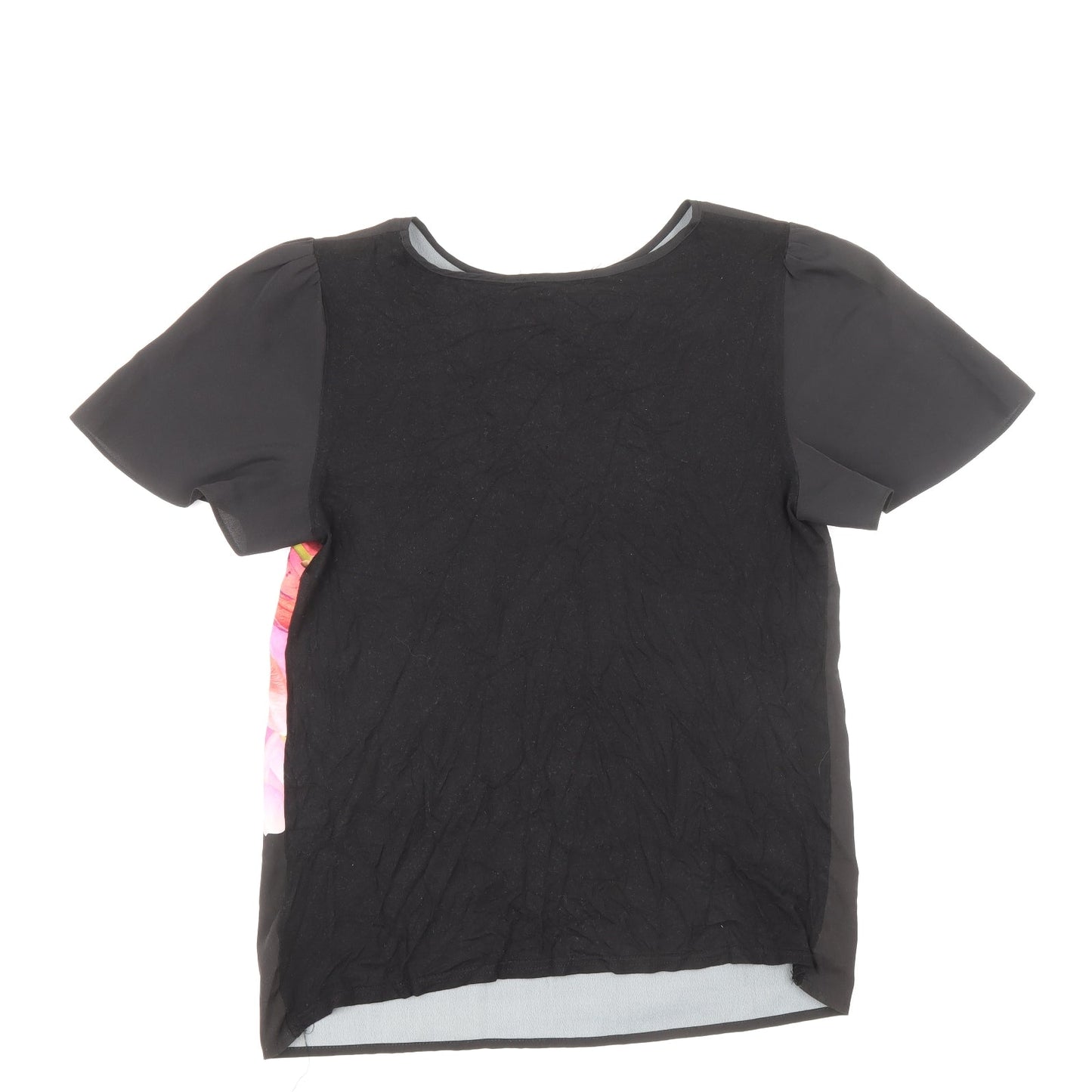 Womens UK Size S Oasis Black Basic T-Shirt