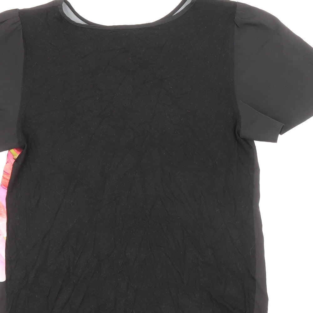 Womens UK Size S Oasis Black Basic T-Shirt