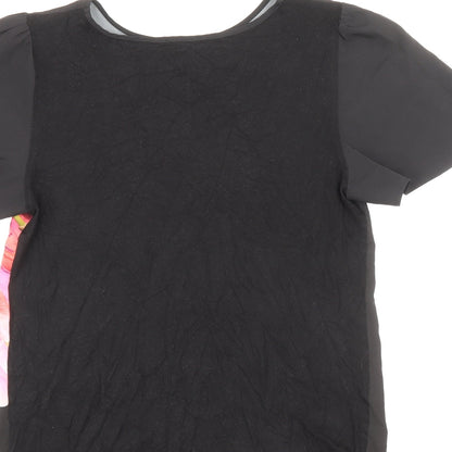 Womens UK Size S Oasis Black Basic T-Shirt