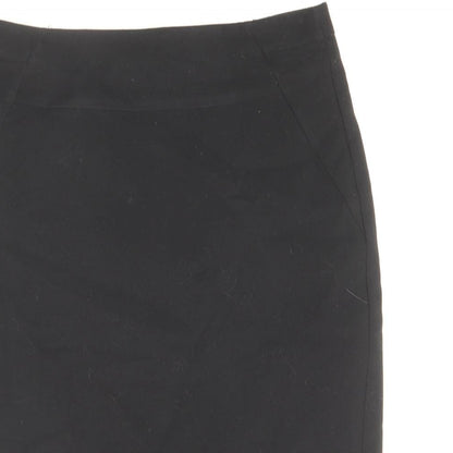 Marks and Spencer Womens Black Polyester Straight & Pencil Skirt Size 8 Zip