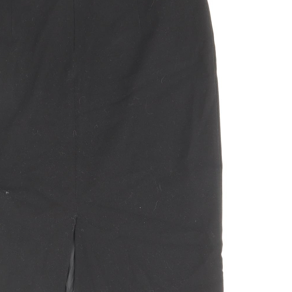 Marks and Spencer Womens Black Polyester Straight & Pencil Skirt Size 8 Zip