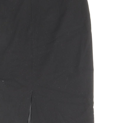 Marks and Spencer Womens Black Polyester Straight & Pencil Skirt Size 8 Zip