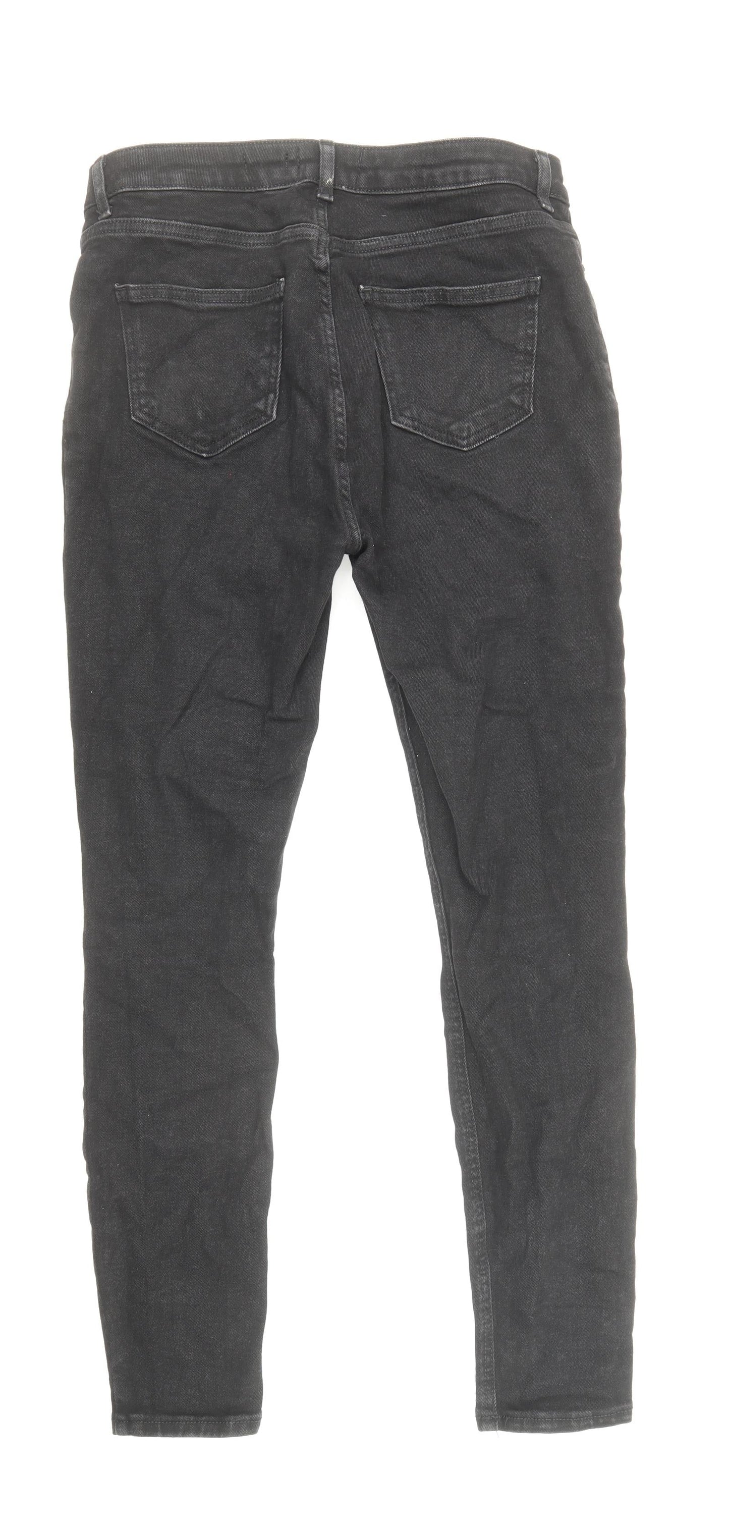 New Look Womens Black Cotton Skinny Jeans Size 10 Regular Zip