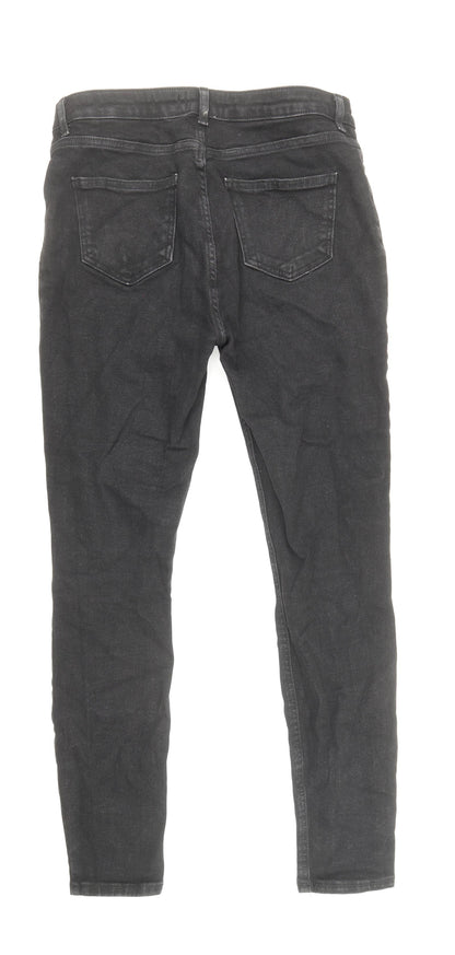 New Look Womens Black Cotton Skinny Jeans Size 10 Regular Zip