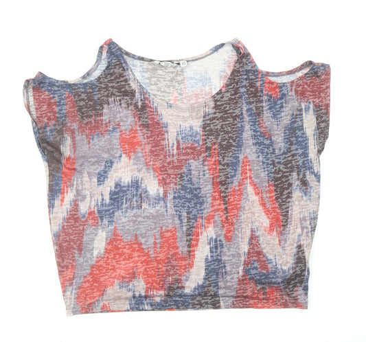 Womens UK Size 10 New Look Multicoloured Basic T-Shirt