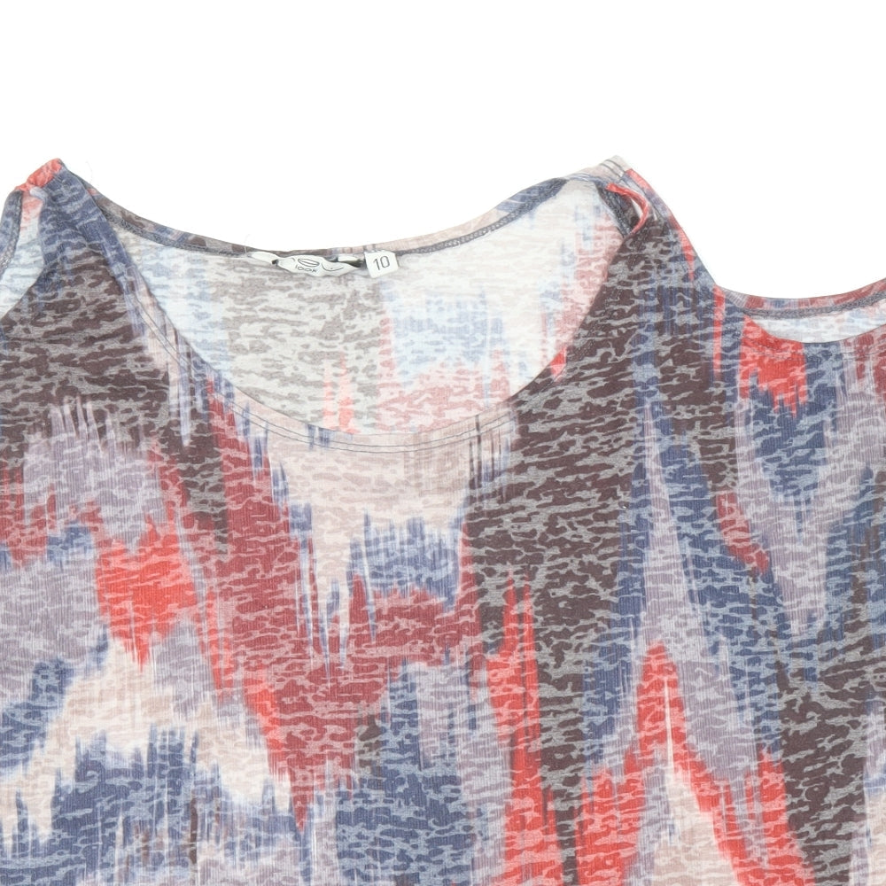 Womens UK Size 10 New Look Multicoloured Basic T-Shirt