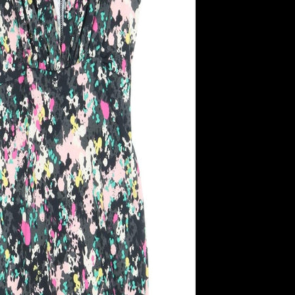 Preworn Womens Black Geometric Polyester Bodycon Size XS Round Neck Pullover
