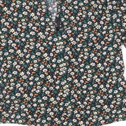 Primark Womens Multicoloured Floral Viscose Basic Blouse Size 6 Boat Neck