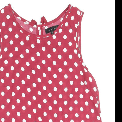 Womens UK Size 8 New Look Pink Basic Tank