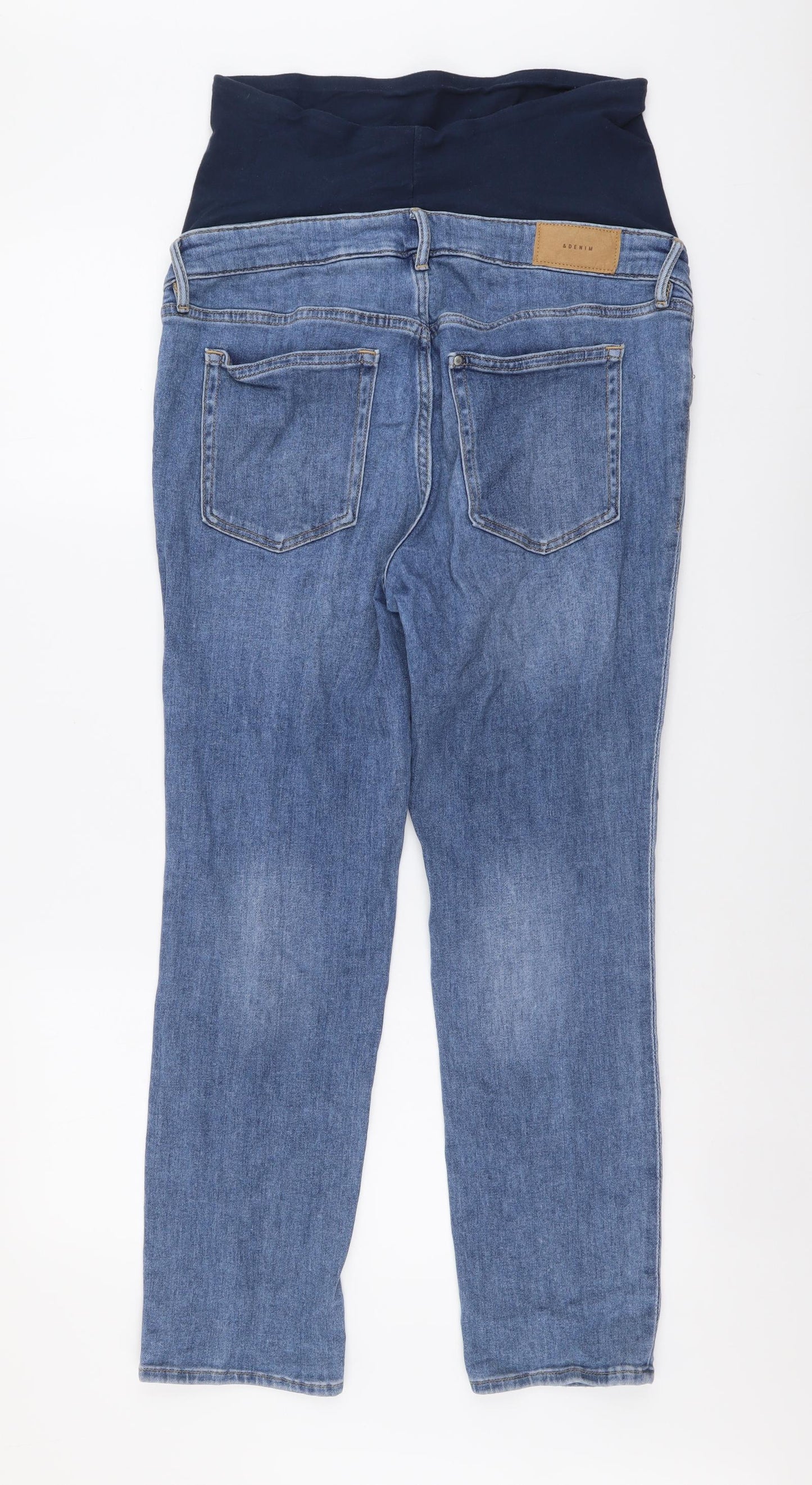 &Denim Womens Blue Cotton Straight Jeans Size M L27 in Regular Button