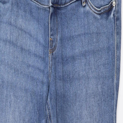 &Denim Womens Blue Cotton Straight Jeans Size M L27 in Regular Button