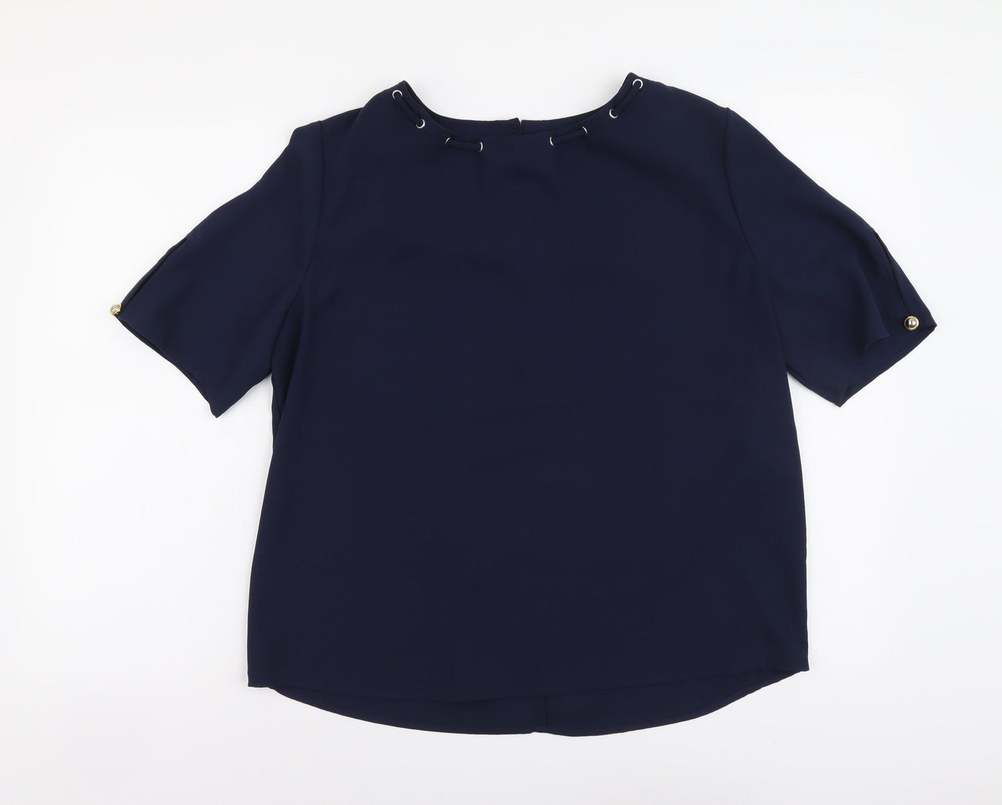 Womens UK Size 12 Marks and Spencer Blue Basic Blouse