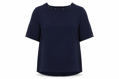 Womens UK Size 12 Marks and Spencer Blue Basic Blouse