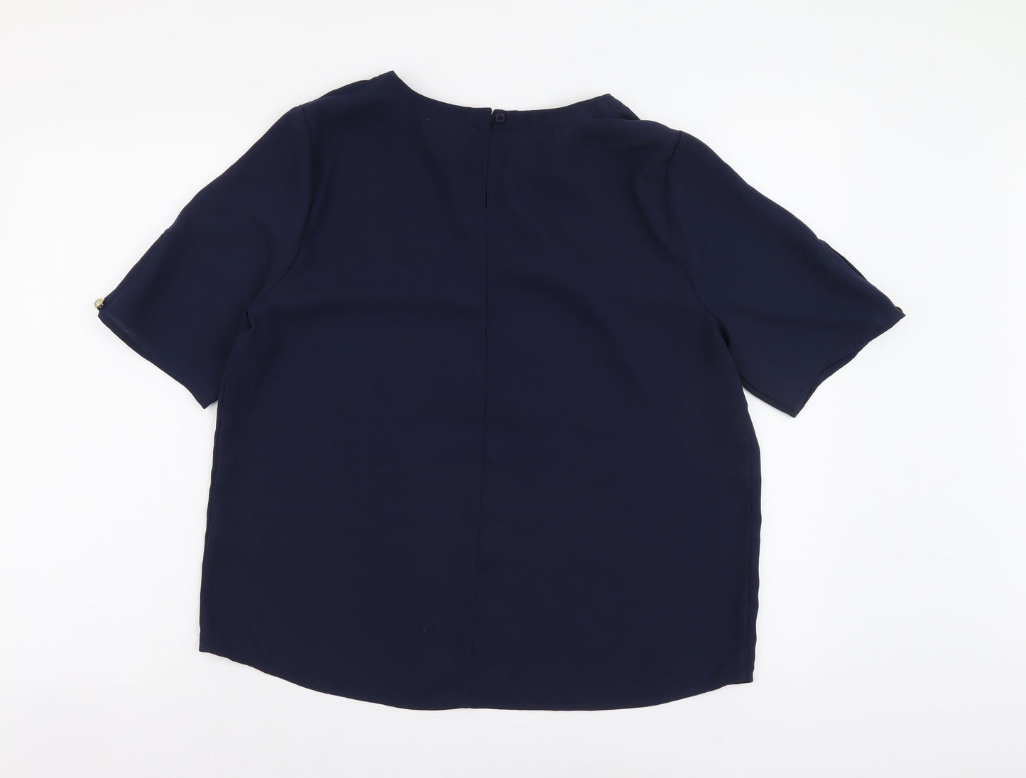 Womens UK Size 12 Marks and Spencer Blue Basic Blouse