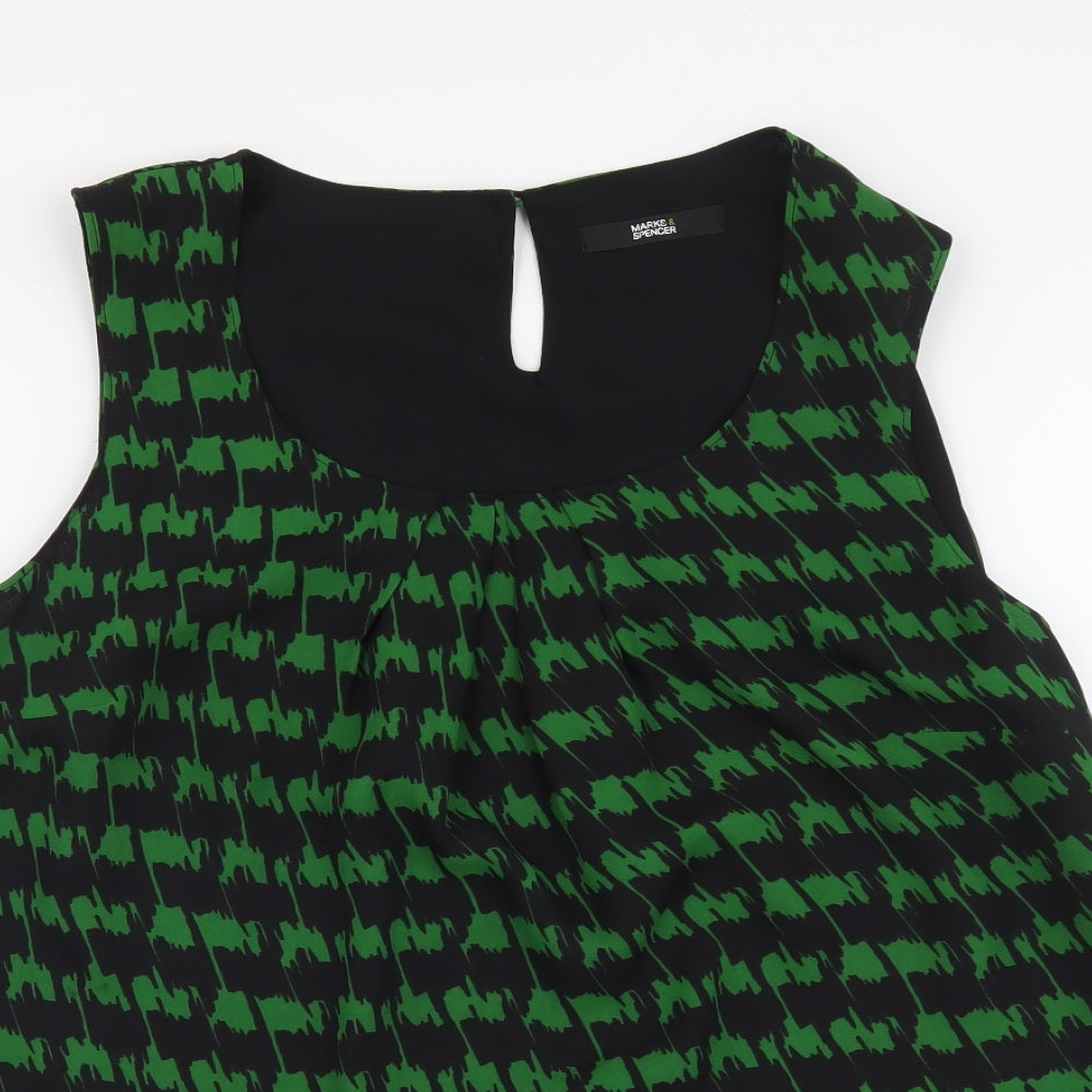 Womens UK Size 12 Marks and Spencer Green Basic Blouse