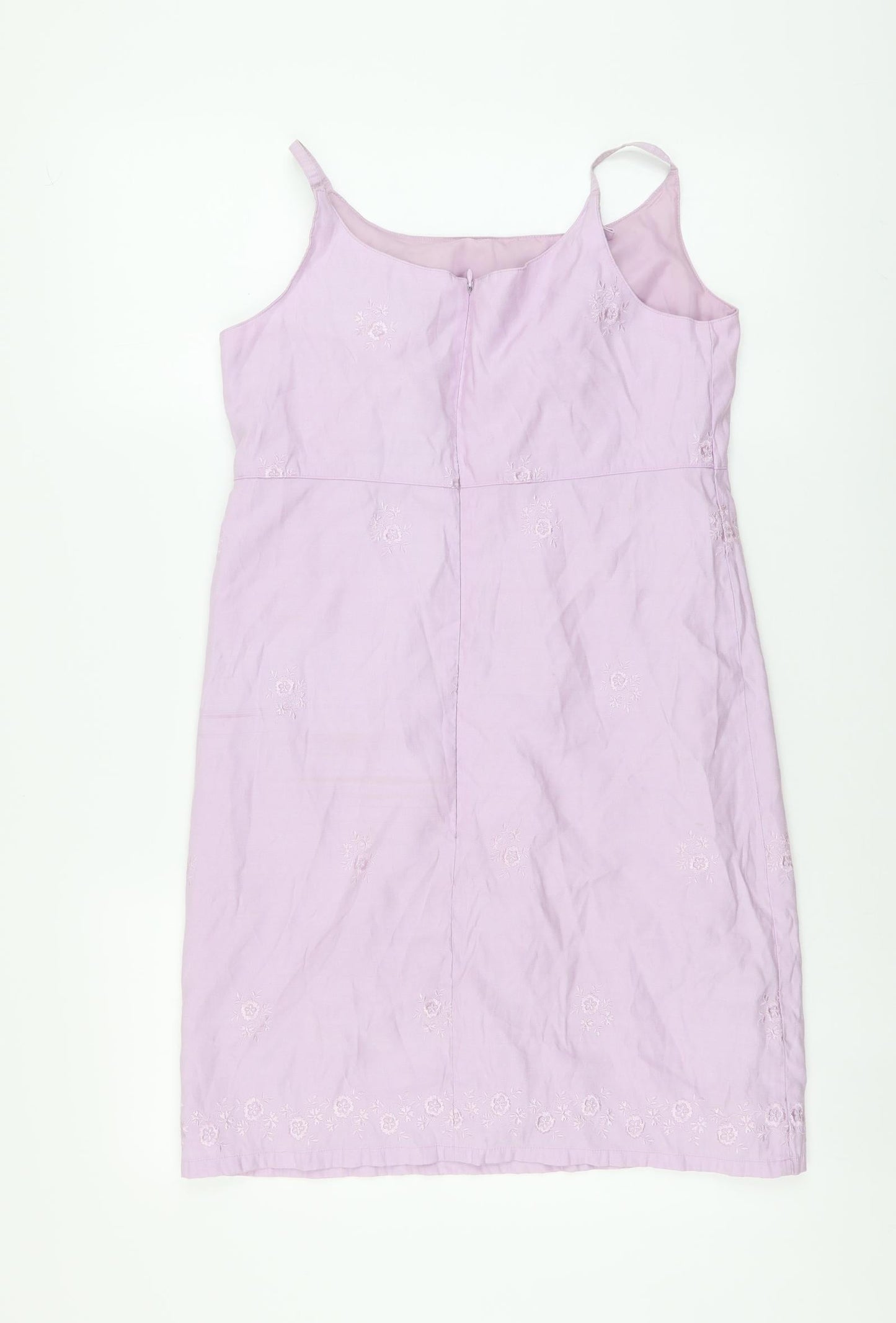 Gap Womens Purple Polyester Slip Dress Size 8 Round Neck Zip