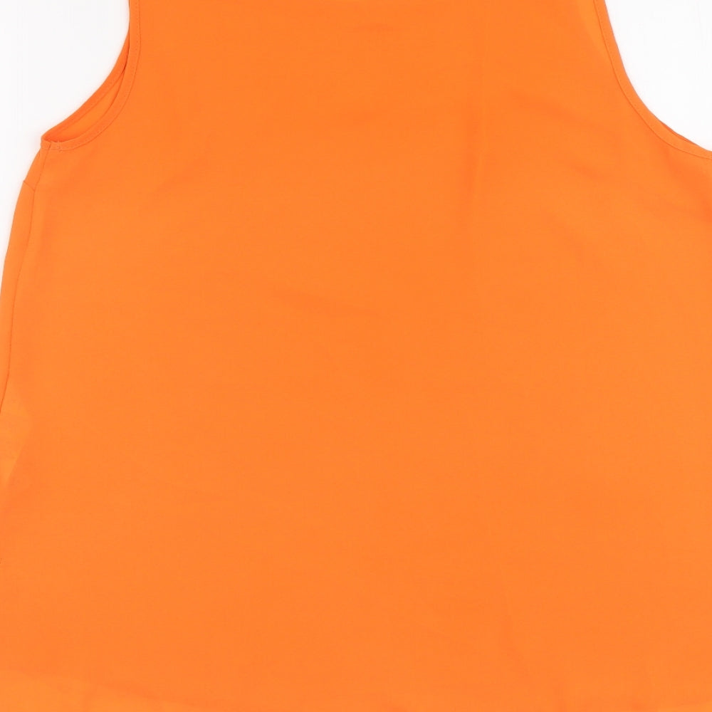 Womens UK Size 8 Dorothy Perkins Orange Basic Tank