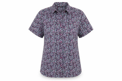 Womens UK Size 10 Vortex Blue Basic Button-Up