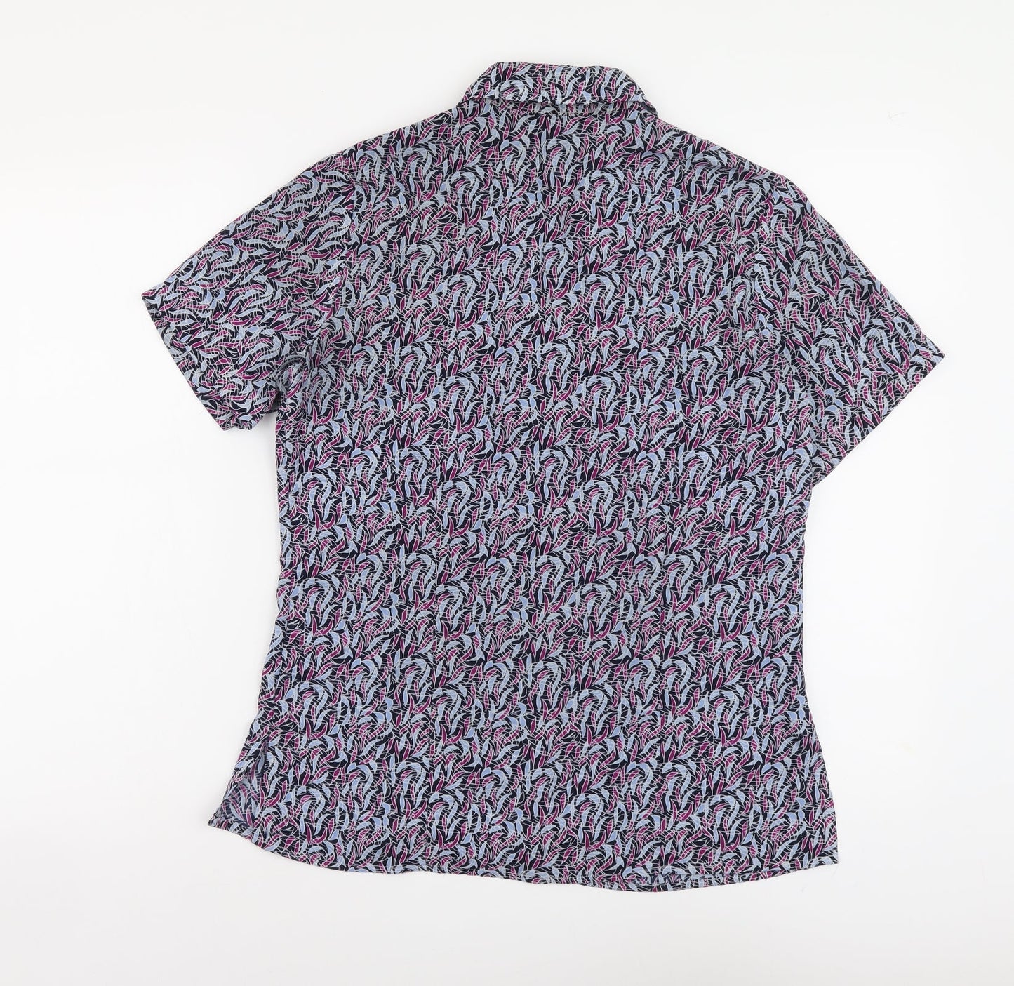 Womens UK Size 10 Vortex Blue Basic Button-Up