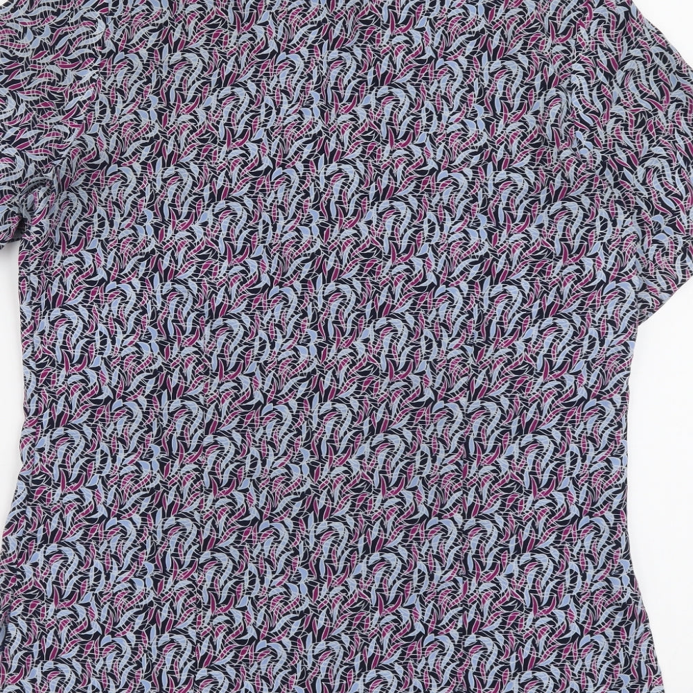 Womens UK Size 10 Vortex Blue Basic Button-Up
