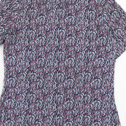 Womens UK Size 10 Vortex Blue Basic Button-Up