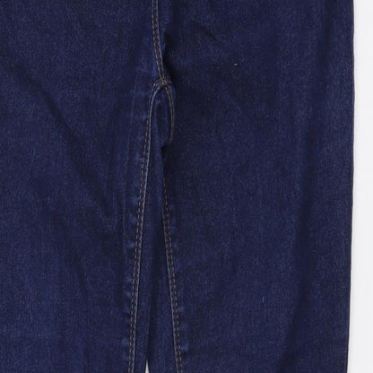 NEXT Womens Blue Cotton Skinny Jeans Size 8 L29 in Regular Button