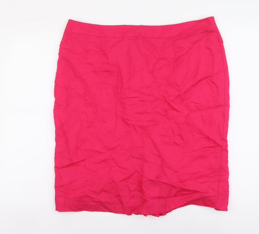 Linea Womens Pink Lyocell Straight & Pencil Skirt Size 16 Zip
