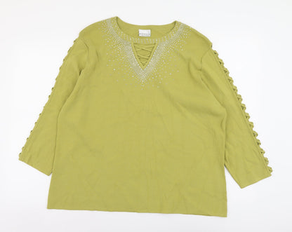 Womens UK Size 2XL Roman Green Pullover Jumper