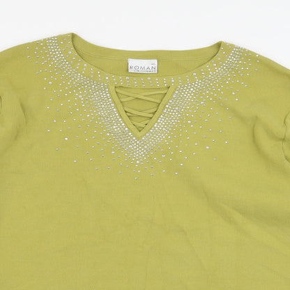 Womens UK Size 2XL Roman Green Pullover Jumper