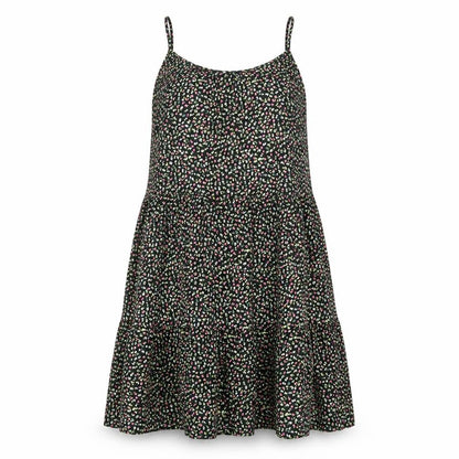 Marks and Spencer Womens Black Floral Viscose A-Line Size 8 Scoop Neck Pullover - Tiered