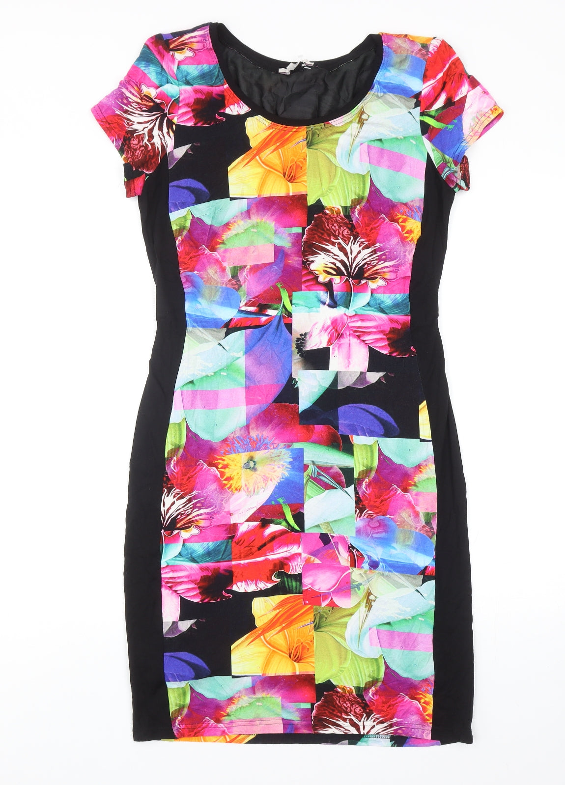 Lakeland Womens Multicoloured Floral Polyester Pencil Dress Size 10 Boat Neck Pullover