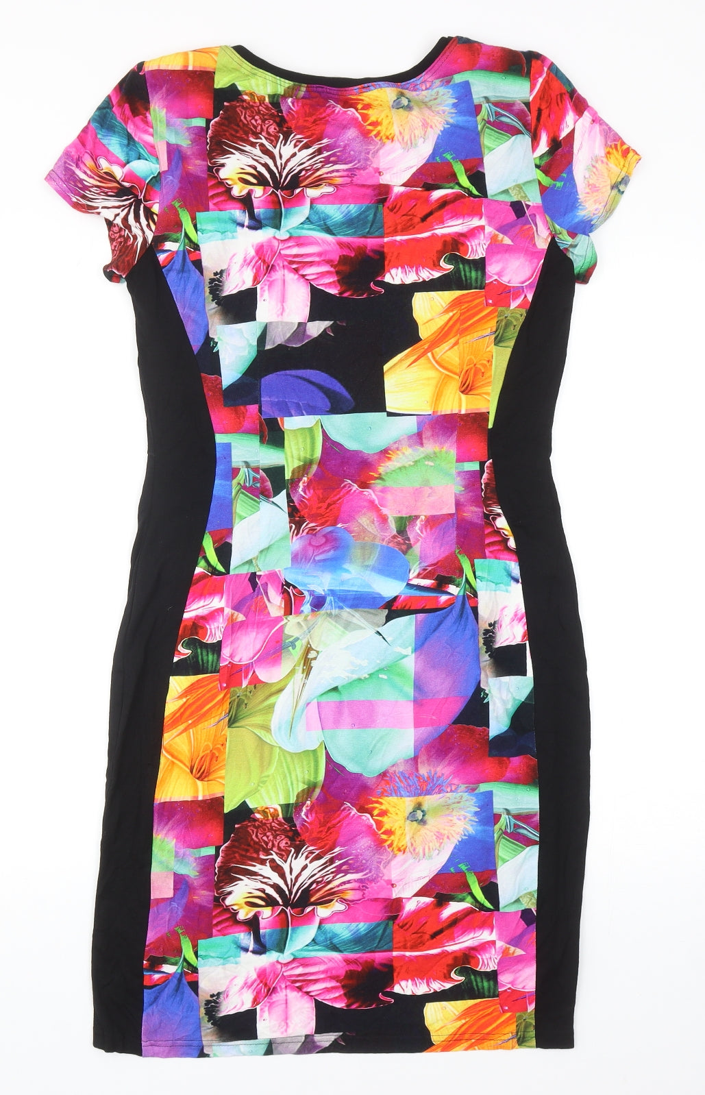 Lakeland Womens Multicoloured Floral Polyester Pencil Dress Size 10 Boat Neck Pullover