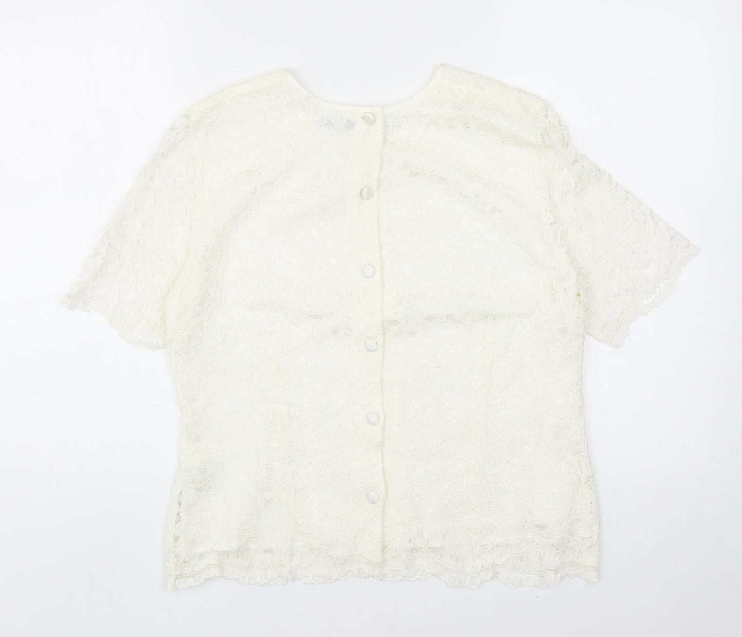 Womens UK Size 14 Debenhams Ivory Basic T-Shirt