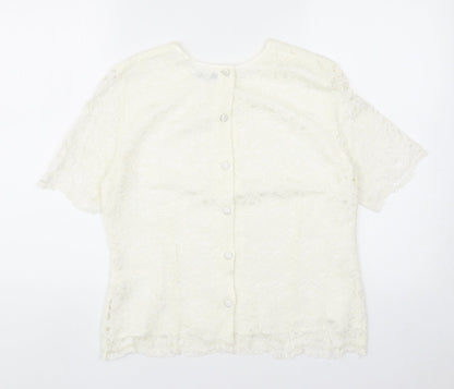 Womens UK Size 14 Debenhams Ivory Basic T-Shirt