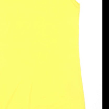 Boohoo Womens Yellow Polyester Shift Size 12 V-Neck Pullover