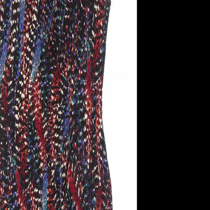 Dorothy Perkins Womens Multicoloured Geometric Viscose Bodycon Size 12 Boat Neck Pullover