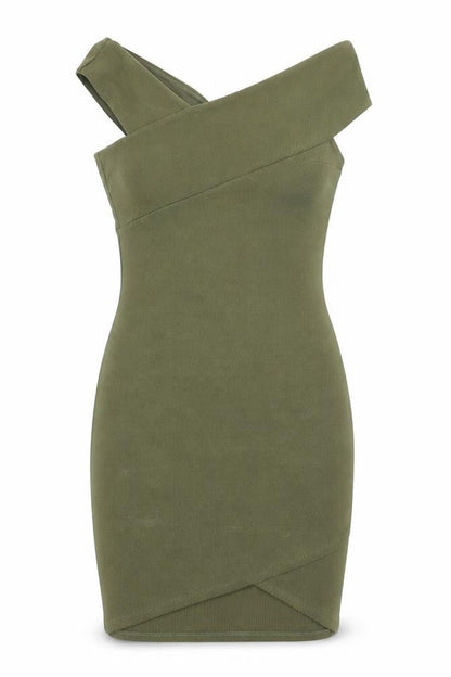 Miss Selfridge Womens Green Polyester Bodycon Size 10 V-Neck Pullover