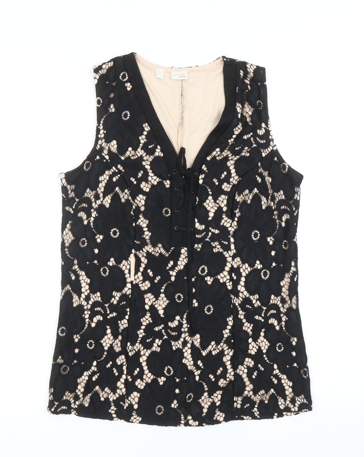 Womens UK Size S Body Flirt Black Basic Blouse
