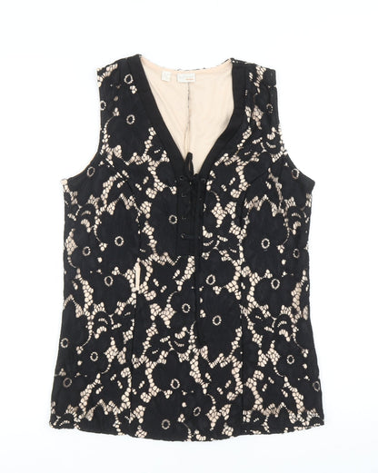 Womens UK Size S Body Flirt Black Basic Blouse