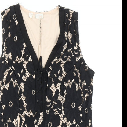 Womens UK Size S Body Flirt Black Basic Blouse
