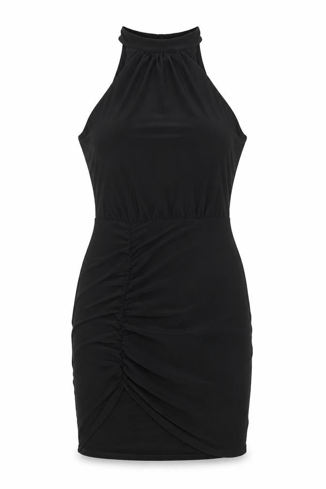 Boohoo Womens Black Polyester Bodycon Size 10 Halter Button