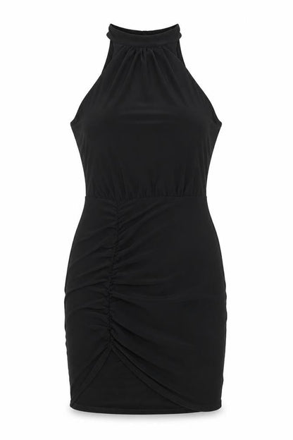 Boohoo Womens Black Polyester Bodycon Size 10 Halter Button