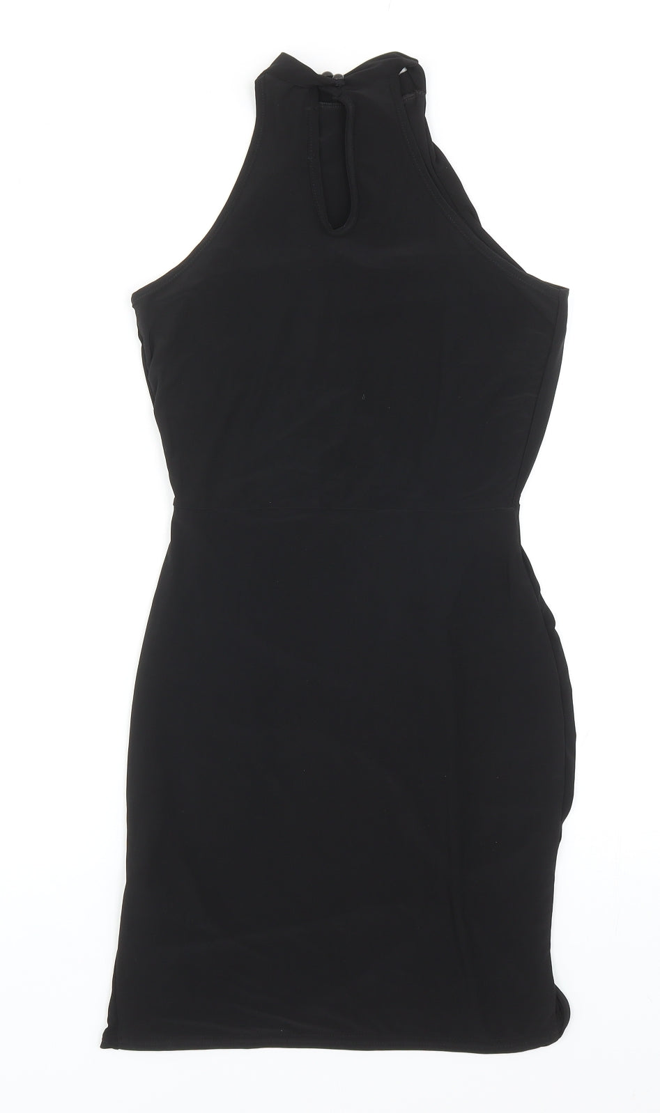 Boohoo Womens Black Polyester Bodycon Size 10 Halter Button