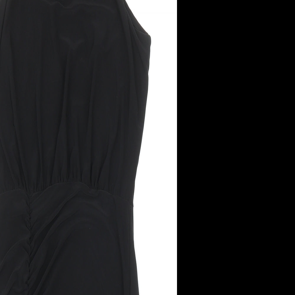 Boohoo Womens Black Polyester Bodycon Size 10 Halter Button